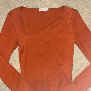 Avec Les Filles Burnt Orange Knit Top